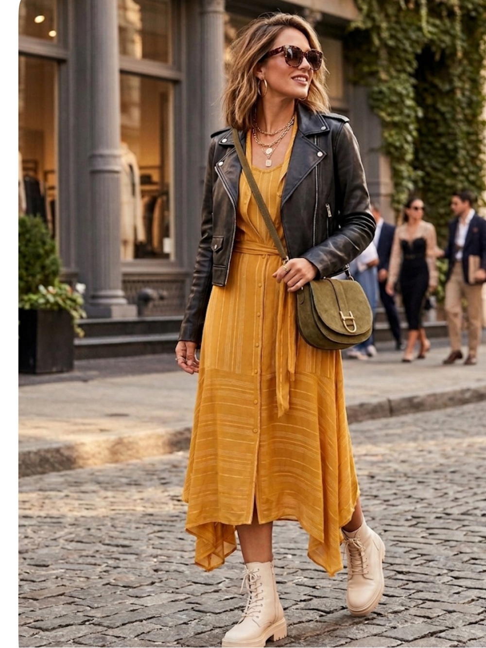 Nanette Lepore Mustard V-Neck High-Low Button Midi Dress size 8 NWT
